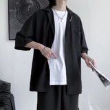 夏款男士青少年港风运动套装短袖衬衫短裤休闲时尚两件套A52P55，男装休闲套装，星座1013-2
