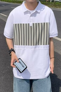 短袖男文艺青春流行潮流宽松型气质慵懒潮夏季POLO衫原宿 T396P35图片