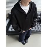 春秋肌理连帽半拉链卫衣男潮流宽松百搭重磅休闲长袖上衣W8516P45，男装卫衣，星座1013-2