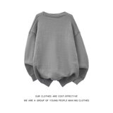 复古日系慵懒风开衫V领毛衣男女秋季宽松情侣休闲针织衫M6520P50，男装针织衫/毛衣，星座1013-2