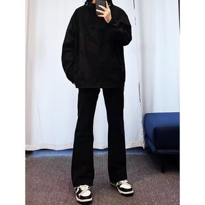 黑色牛仔裤男高街风裤子男款秋冬款痞帅风弹力显瘦直筒裤NK726P30,男装牛仔裤,星座1013-2