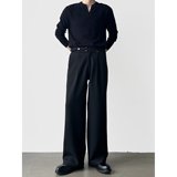 解构褶皱西裤男春垂坠感高级感黑色宽松显瘦微喇叭阔腿裤XK413P45，男装西裤，星座1013-2