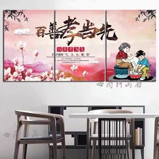 养老院墙面装饰画敬老院康复中心挂画百善孝为先壁画宣传海报画