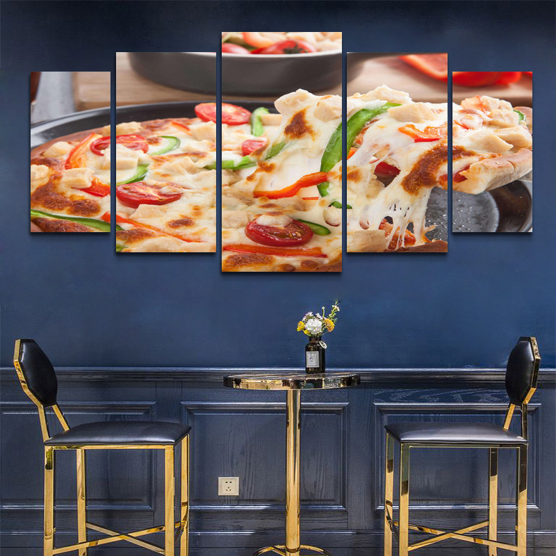 西餐厅牛排披萨店装饰挂画pizza意大利披萨墙面背景壁画贴纸海报