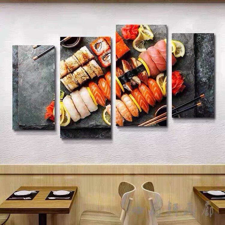 日式料理店墙面装饰画日本餐厅寿司店挂画居酒屋三文鱼美食墙壁画