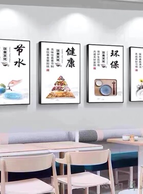 食堂文化背景装饰画学校饭堂餐饮餐厅饭店节约粮食光盘行动挂画