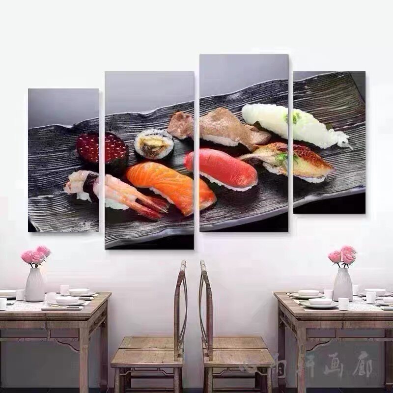 日式料理店装饰画寿司店挂画日料店背景墙壁画自助餐刺身餐厅壁画
