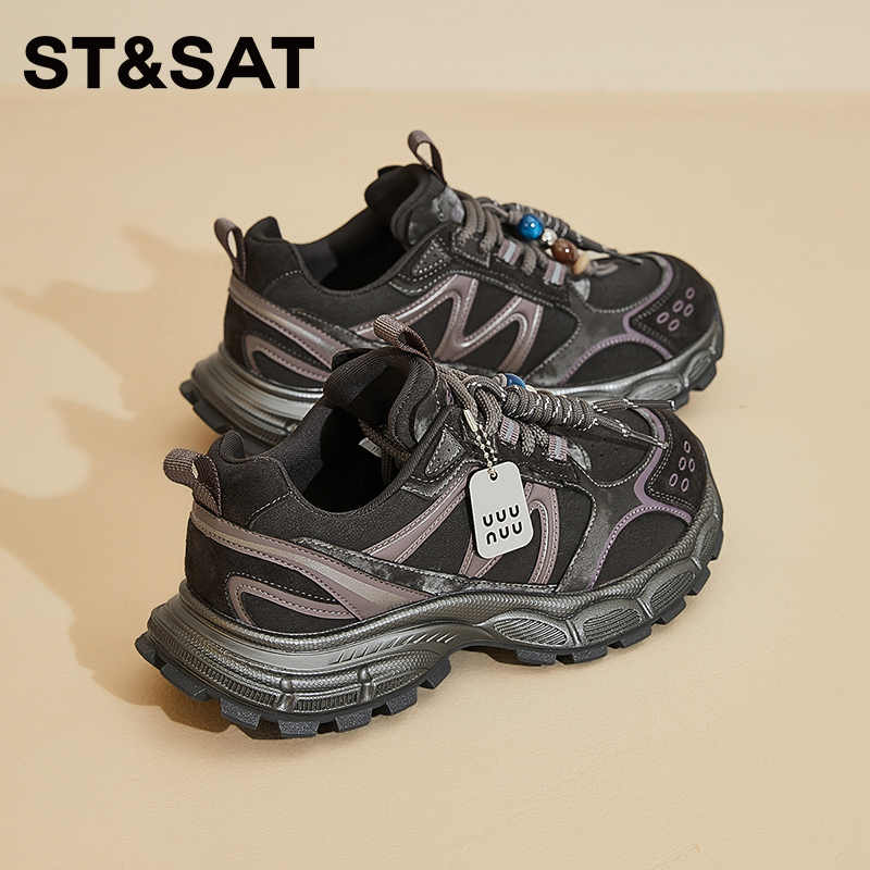 星期六厚底潮流老爹鞋女款2025年新款秋季增高女鞋百搭休闲运动鞋