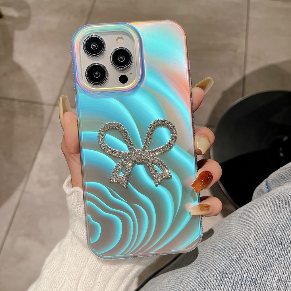 蝴蝶结适用苹果15壳iphone14promax唯美11镭射13Pro山茶花11