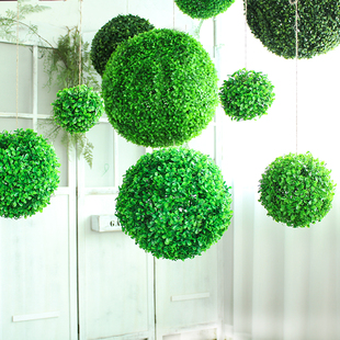 仿真塑料草球天花板悬挂幼儿园环创空中吊饰走廊过道种植区装饰