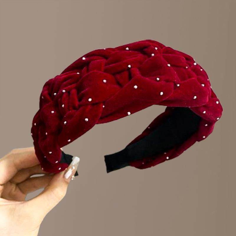 超宽蓬松高颅顶发箍女2024新款夏款法式复古麻花布艺头箍发卡头饰