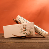 22.5x9x4尺寸中国风车挂件包装 头梳发簪礼品盒复古莲花鸟纸盒现货