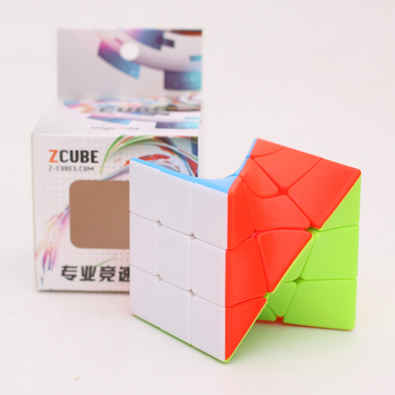 Zcube扭曲三阶魔方彩色拼装3阶异