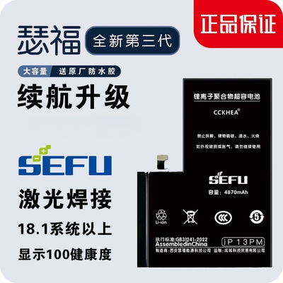 正品瑟福第三代超容电池