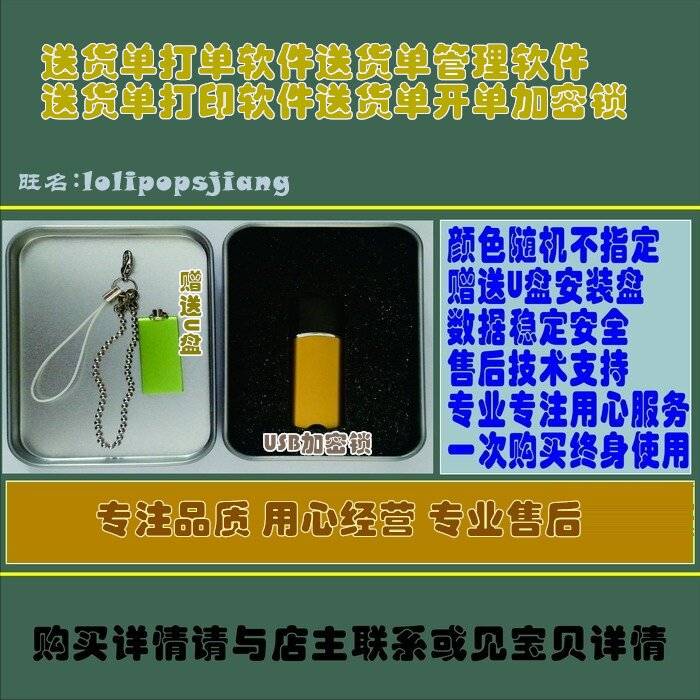 送货单打单软件送货单管理软件送USB电脑锁/防盗器
