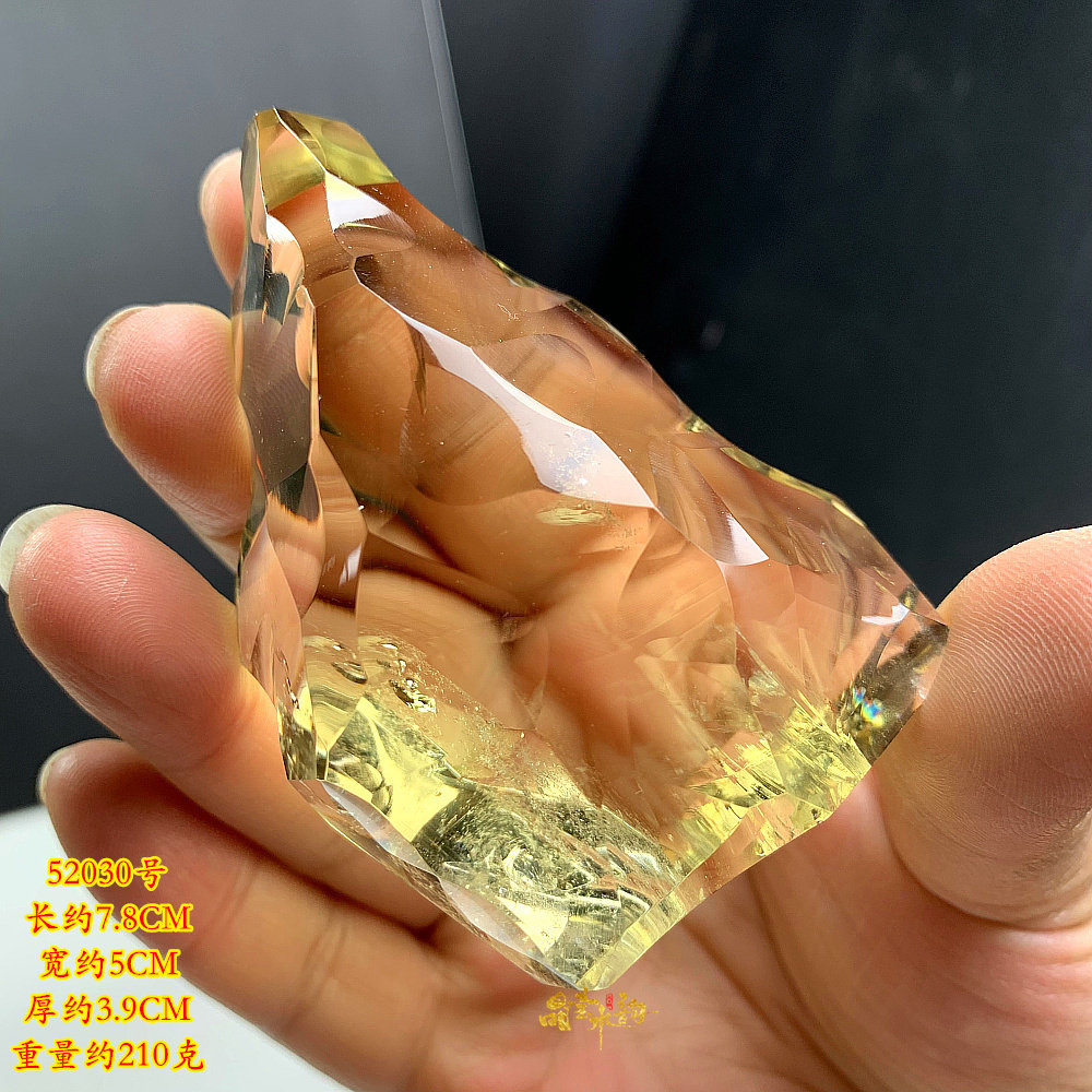 黄水晶摆件 黄水晶手握 无相 天然水晶原石打磨 晶体透 把玩水晶