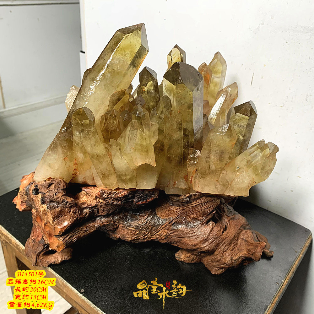 黄水晶簇原生态天然水晶柱原石