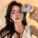 方圆脸多巴胺素圈耳环女耳夹无耳洞高级感耳圈小众设计耳钉耳饰