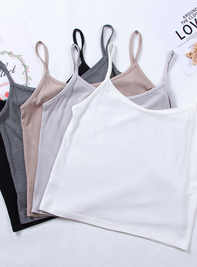 夏薄莫代尔女纯色及腹短款内搭打底吊带背心舒适超弹 多享美M222