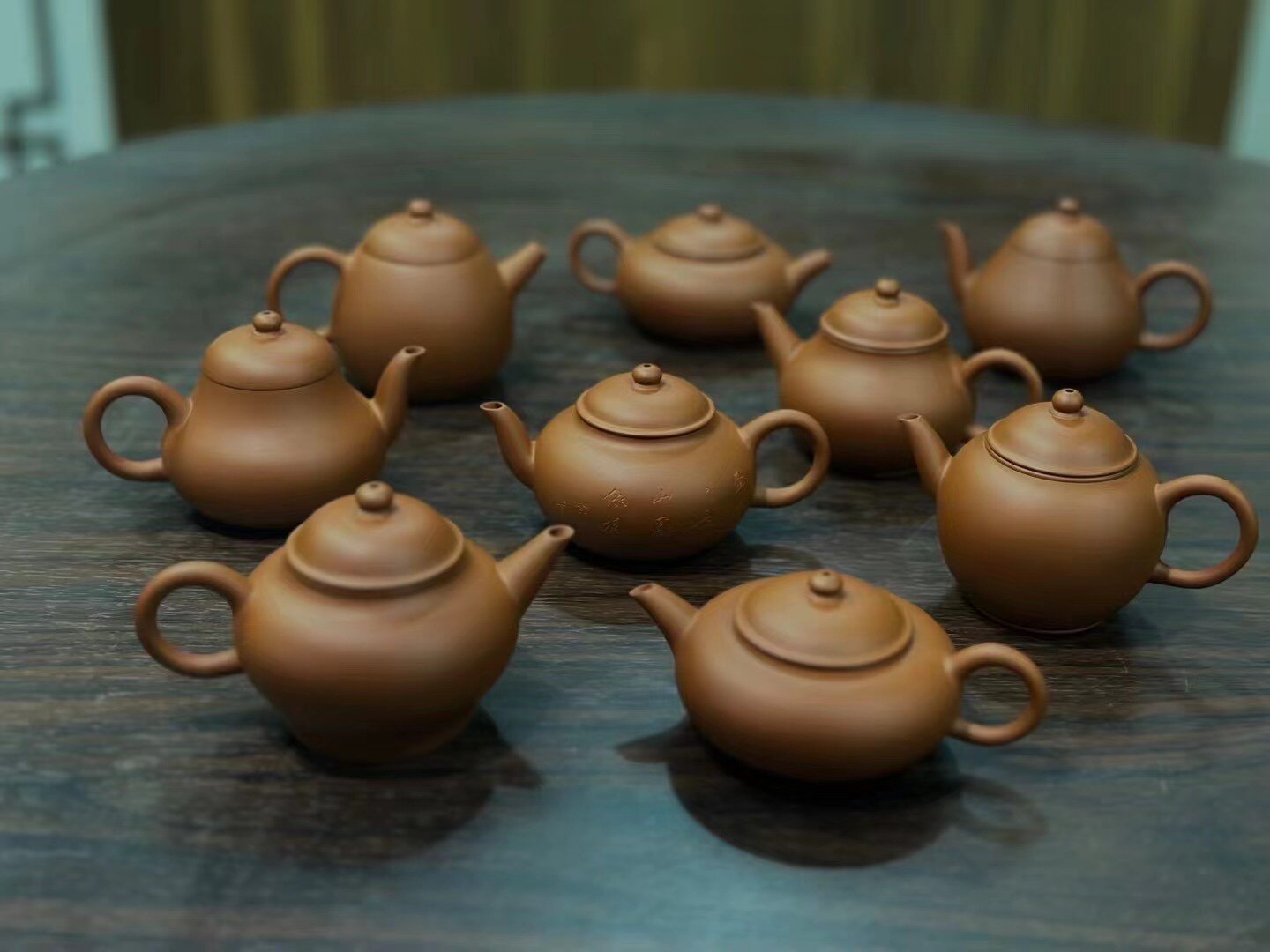 林卫东鸡蛋黄朱泥摹古壶 纯手工朱泥潮州手拉壶 孟臣刻绘诗句款