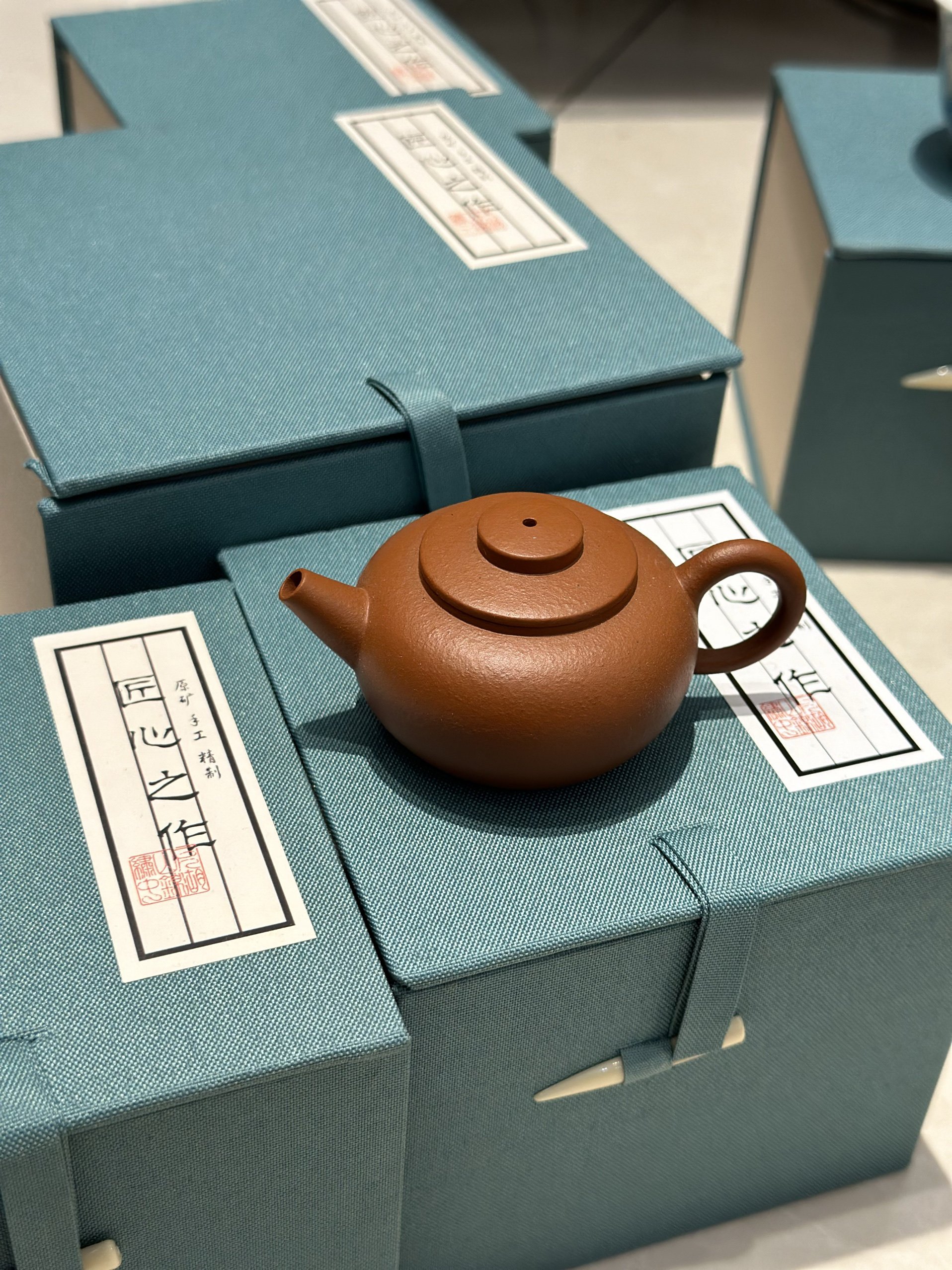 林卫东朱泥巨轮珠紫砂壶 潮州手拉壶工夫茶壶 60毫升迷你一人壶