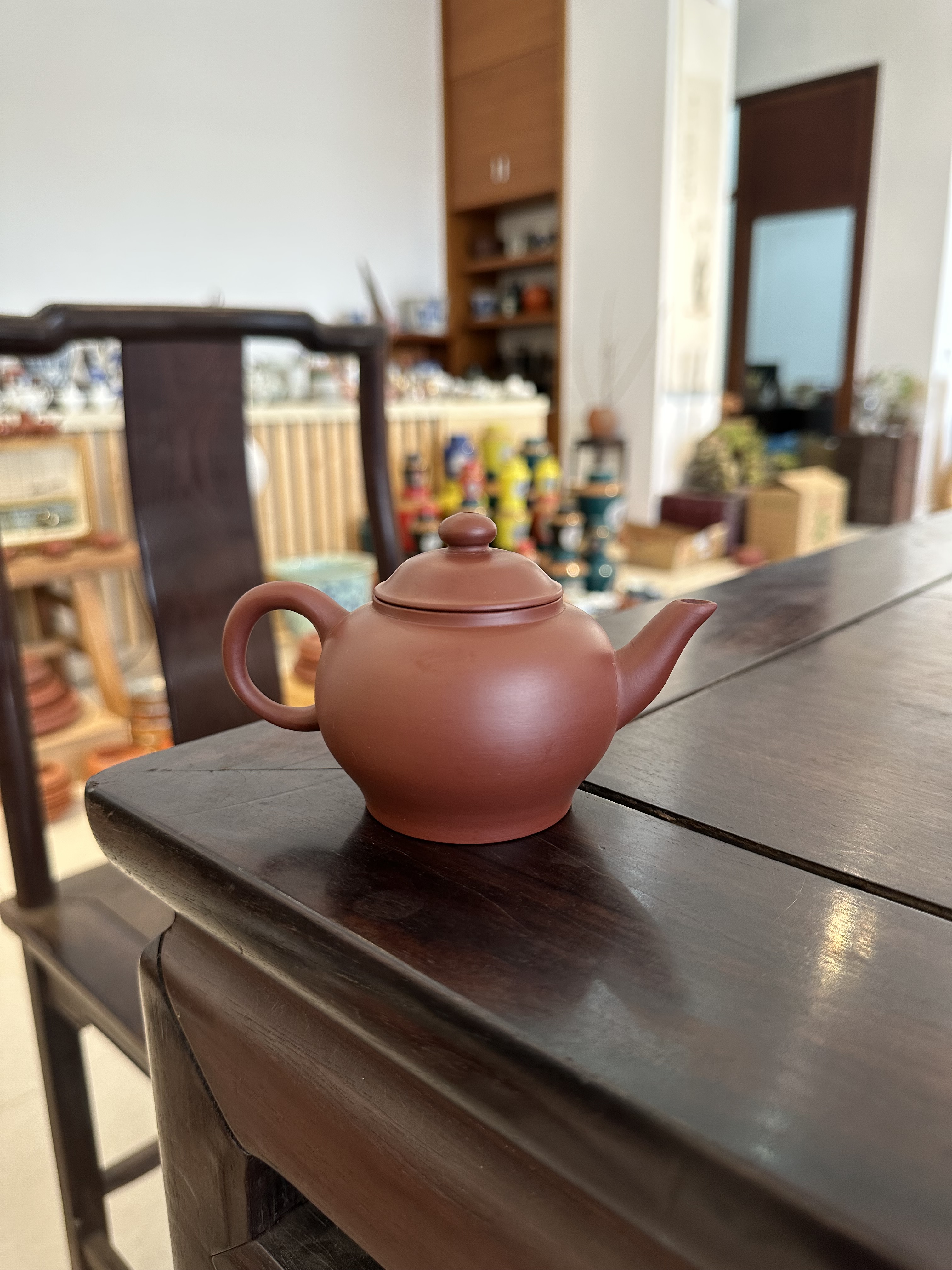 八十年代龙窑柴烧壶 盛达双记蔡镇双父亲鸡蛋黄朱泥手拉工夫茶壶