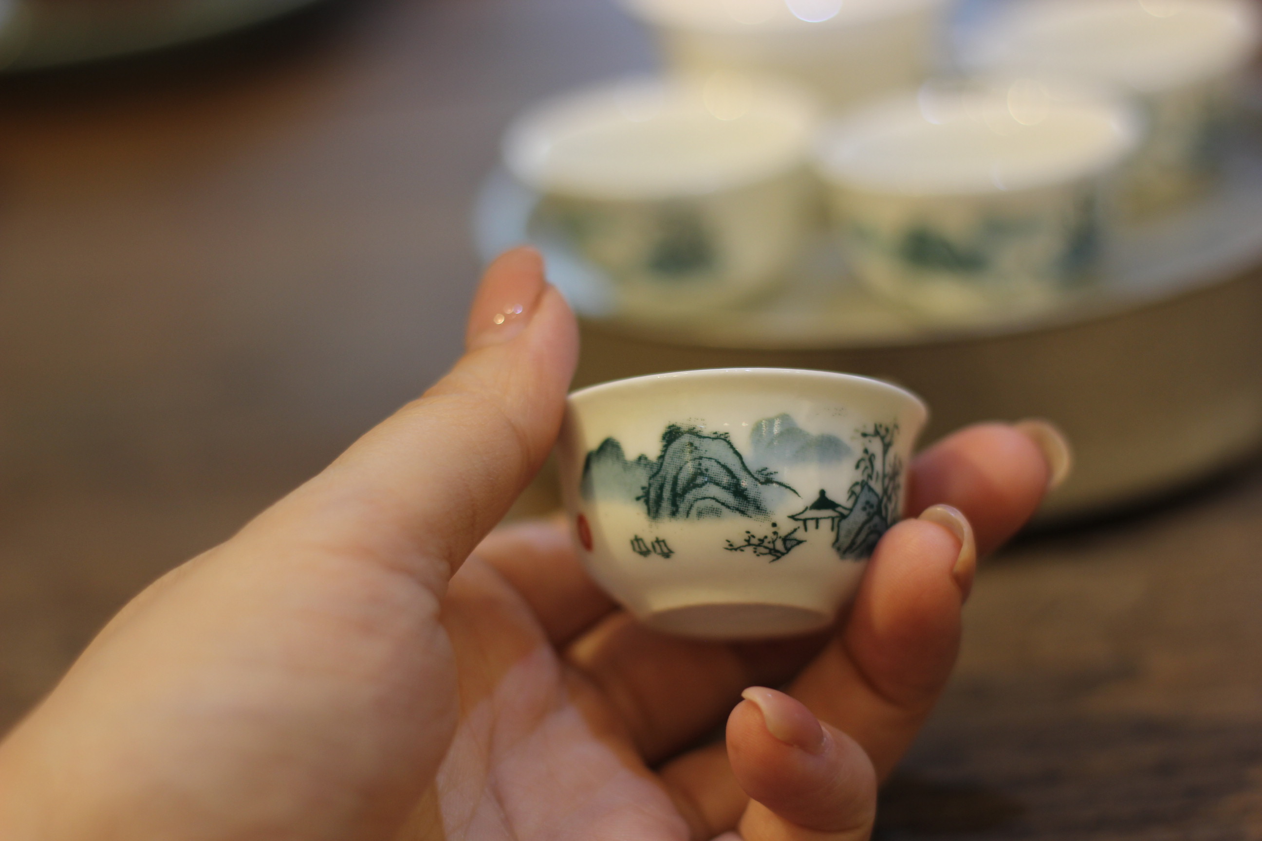 九十年代潮州山水工夫茶小杯子 白瓷反口单枞茶杯 25CC功夫茶杯