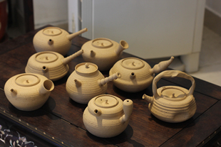 水木白泥粗砂砂銚 潮州手工侧把玉书煨 复古粗陶炭炉煮水煮茶壶