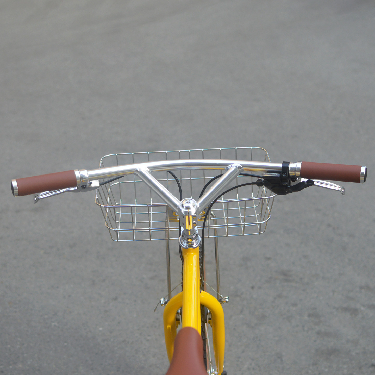 复古山地车铝合金城市瓜车死飞休闲舒适铝合金一体y型车把弓形把