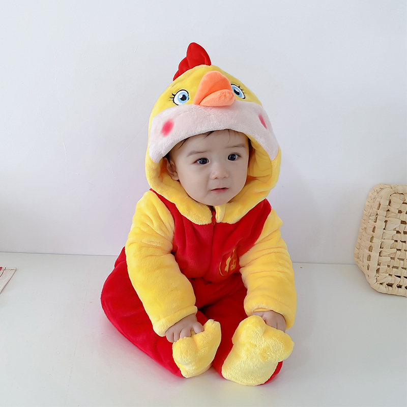 婴儿衣服冬装连体衣加厚外出