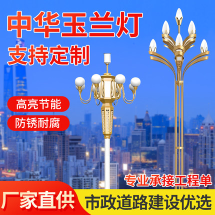 玉兰灯九头5米6米9火8米10米市政道路灯户外灯高杆路灯景观广场灯
