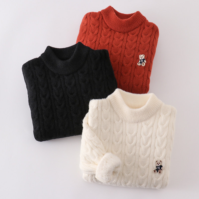 男女童圆领加绒毛衣宝宝秋冬套头针织衫一体绒加厚儿童白色打底衫,童装/婴儿装/亲子装,毛衣/针织衫,淘宝优惠券,粉丝福利购,淘宝优惠卷