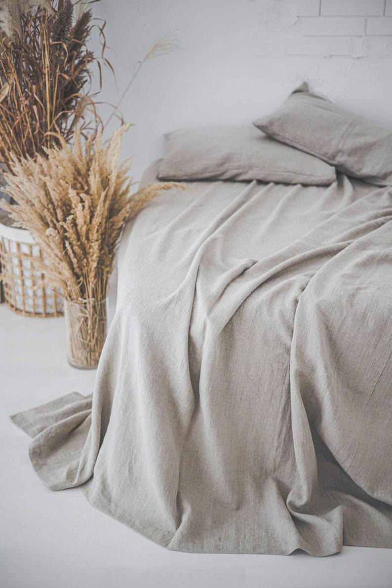 新货法国纤维9支重磅麻布水洗亚麻纯色双人床单面料透气厚实