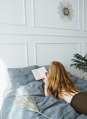 纯汉麻Hemp床上用品麻布四件套天然麻不扎舒适床上四件套包邮纯色