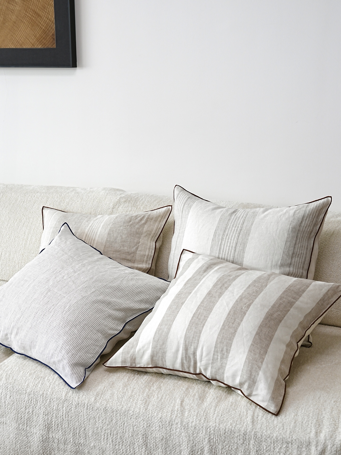 新品法国纯亚麻(窄边密拷)家居样板屋床头沙发办公抱枕靠垫套