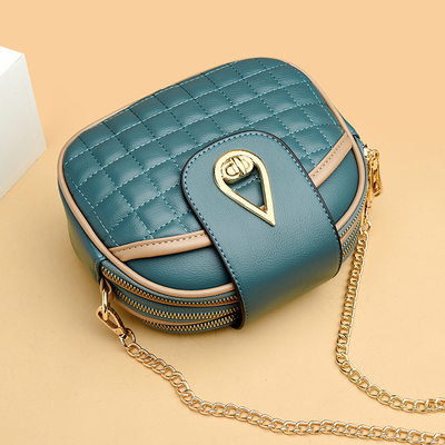 帝豪袋鼠品牌女士菱格链条包