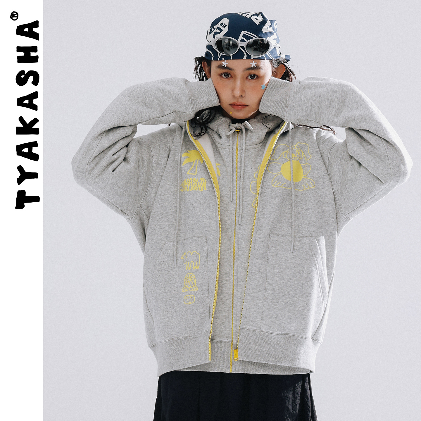 TYAKASHA塔卡沙男女情侣款上衣2025秋冬新款连帽开衫休闲开衫外套