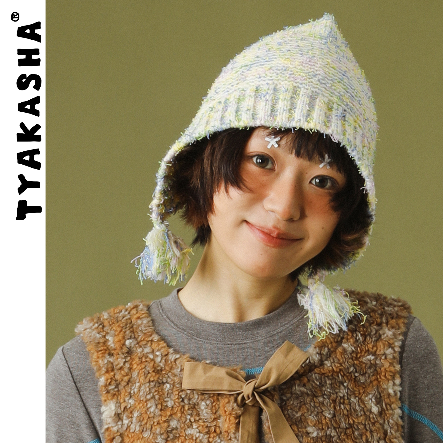 TYAKASHA塔卡沙帽子2025秋冬新款趣味保暖毛线帽