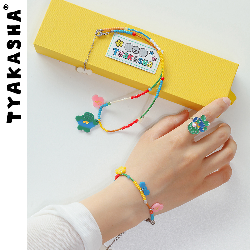 TYAKASHA塔卡沙项链彩色串珠多巴胺小众设计项链女首饰