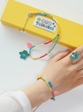 TYAKASHA塔卡沙项链彩色串珠多巴胺小众设计项链女首饰