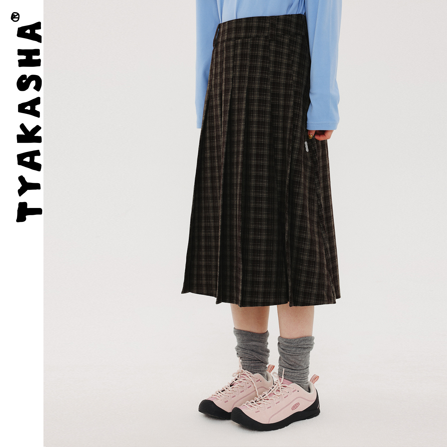 TYAKASHA塔卡沙裙子女2025冬季新款半身裙少女格子半裙长裙女