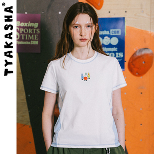 休闲T恤半袖 新款 T恤女 T恤2025夏季 TYAKASHA塔卡沙半袖