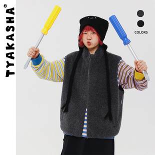 保暖背心拉链休闲马甲 新款 TYAKASHA塔卡沙男女情侣款 马甲2025冬季