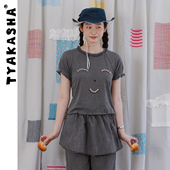 T恤女2025夏季 半袖 新款 T恤修身 T恤女 短袖 TYAKASHA塔卡沙半袖