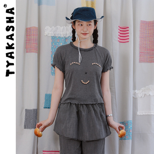 T恤女2025夏季 半袖 新款 T恤修身 T恤女 短袖 TYAKASHA塔卡沙半袖