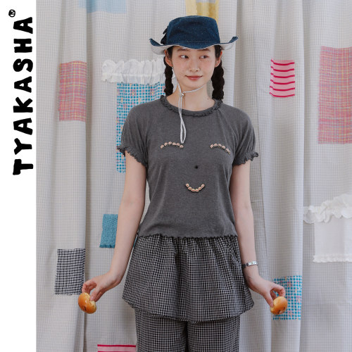 TYAKASHA塔卡沙半袖T恤女2025夏季新款短袖T恤修身半袖T恤女