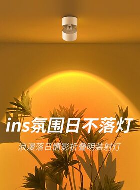 夕阳红日不落射灯落日灯照画灯嵌入式过道玄关家用氛围可调角度