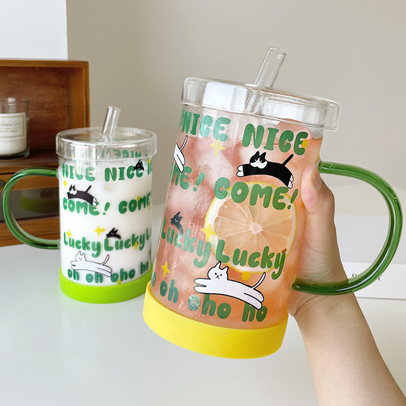 水杯女生大容量玻璃杯高颜值