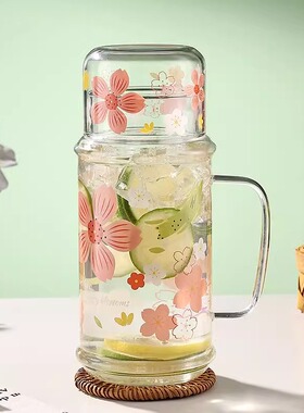 一人饮冷水壶凉水壶杯玻璃泡茶壶果汁壶高硼硅耐高温凉水杯家用