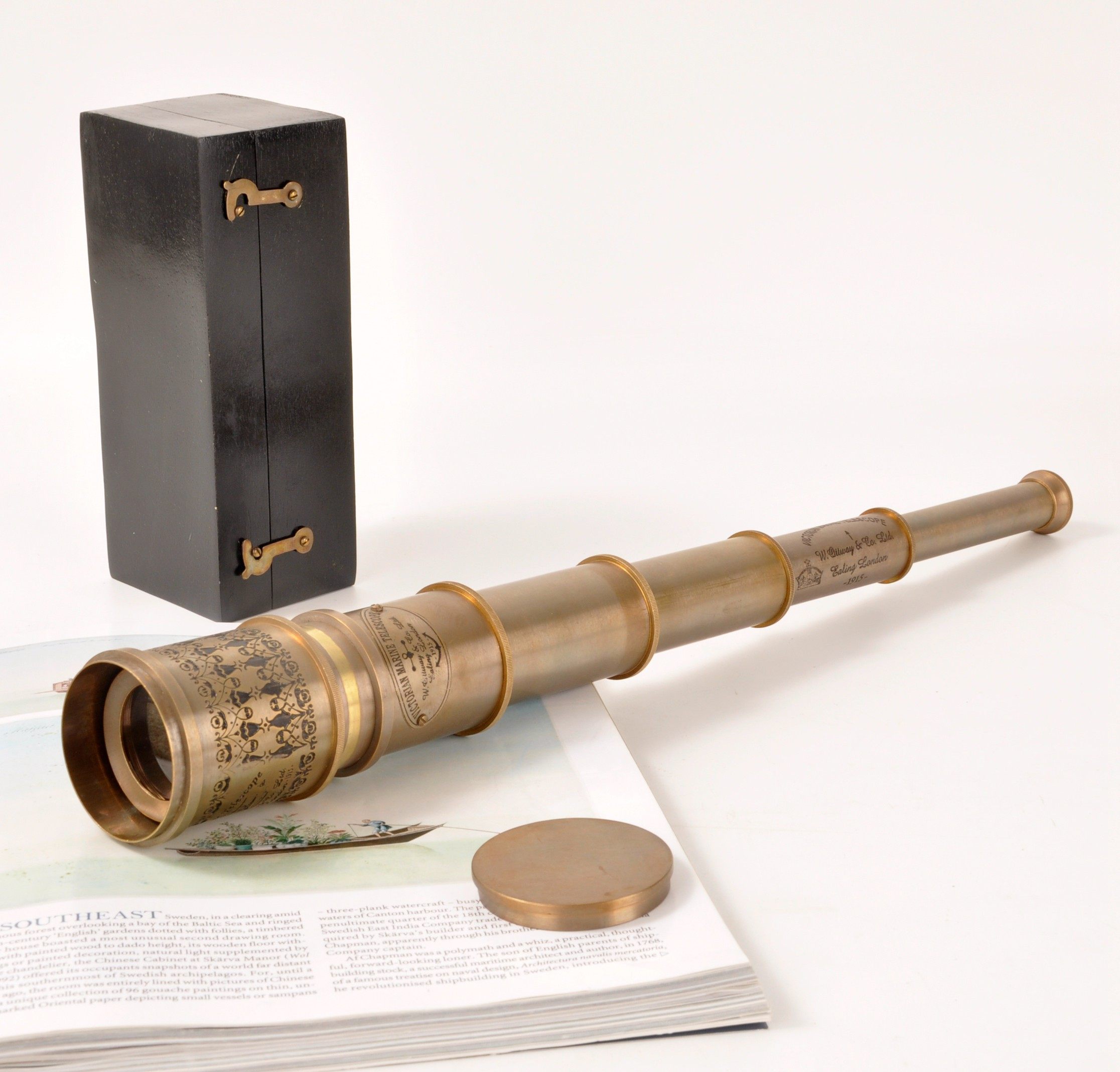 加勒比海盗式复古创意个性可伸缩黄铜古典单筒望远镜书房摆件道具